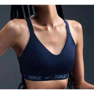 NWT Womens Nike Indy Medium Support Padded Adjustable Sports Bra Blue M